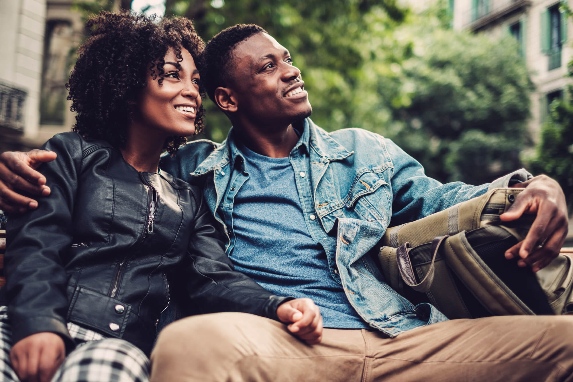 Black couple in the park